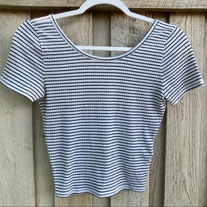 Hollister Ribbed Knit Scoop Back Crop Top